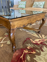Load image into Gallery viewer, Glass Top Walnut Coffee Table
