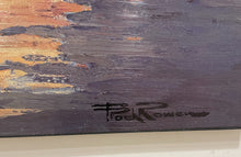 Load image into Gallery viewer, Art Print on Stretched Canvas " Barcas al Atardecer " by Pock Romeu
