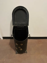 Load image into Gallery viewer, Vintage Tole Coal Scuttle Fireplace Box with Tools
