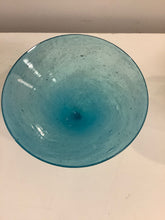 Load image into Gallery viewer, Four Hand Blown Calypso Aqua Blue Martini Glasses from Crate &amp; Barrel
