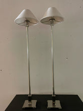 Load image into Gallery viewer, Pair of Tall Silver Candlestick Lamps

