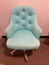 Load image into Gallery viewer, Turquoise Desk Chair on Wheels
