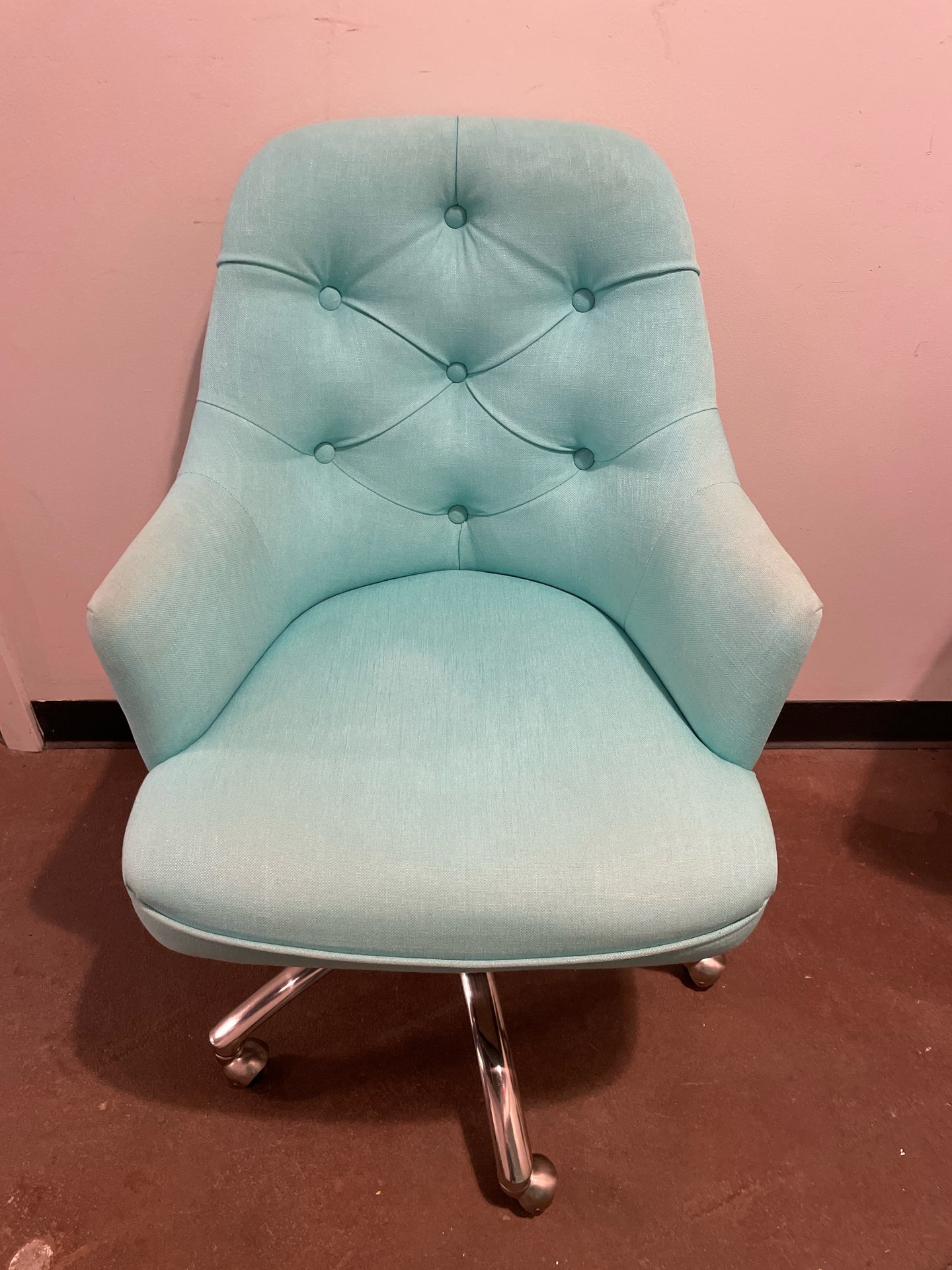 Turquoise Desk Chair on Wheels
