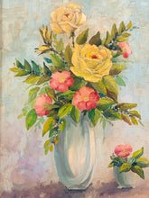 Load image into Gallery viewer, Vintage Original Oil of  Floral Bouquets in Gold Frame
