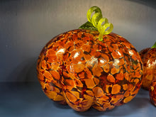Load image into Gallery viewer, Set of 3 Brown  Hand Crafted Pumpkins from Glass Eye Studio

