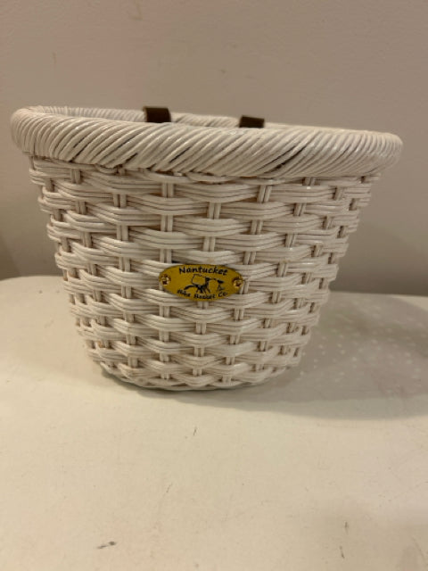 Nantucket White Wicker Basket