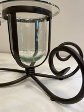 Load image into Gallery viewer, Three Glass &amp; Iron Candleholder Centerpiece from Arhaus
