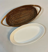 Load image into Gallery viewer, Handwoven Basket with Removable Ceramic Dish from Calaisio
