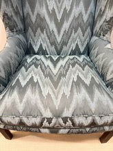 Load image into Gallery viewer, Chevron Pattern Upholstered Wing Chair
