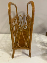 Load image into Gallery viewer, Vintage Bamboo Magazine Holder
