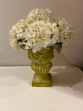 Load image into Gallery viewer, Resin Planter with Lion Heads &amp; Faux Hydrangeas
