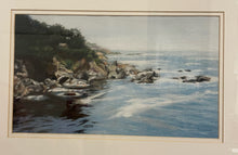 Load image into Gallery viewer, Blue Framed Pastel Custom Charcoal Drawing, &quot;BIG SUR&quot; by Lynn Miller, signed
