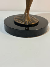 Load image into Gallery viewer, Bronze Yoga Pose Sculpture on Marble Base  by Kimber Beibiger, signed
