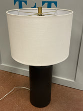 Load image into Gallery viewer, Black Ceramic Lamp with White Shade
