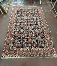 Load image into Gallery viewer, Handmade Red, Navy &amp; Cream Wool Area Rug from Bloomingdales
