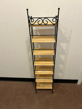 Load image into Gallery viewer, Petite Wrought Iron Shelving with Blonde Wood Shelves
