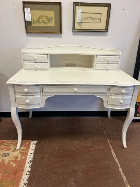 Cream Colored Desk with Removable Hutch from Pottery Barn