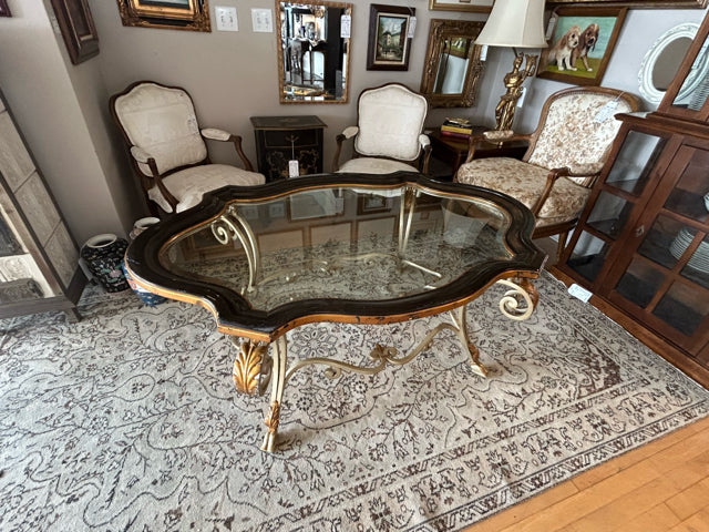 Brass and Glass Coffee Table from  Marge Carson Furniture