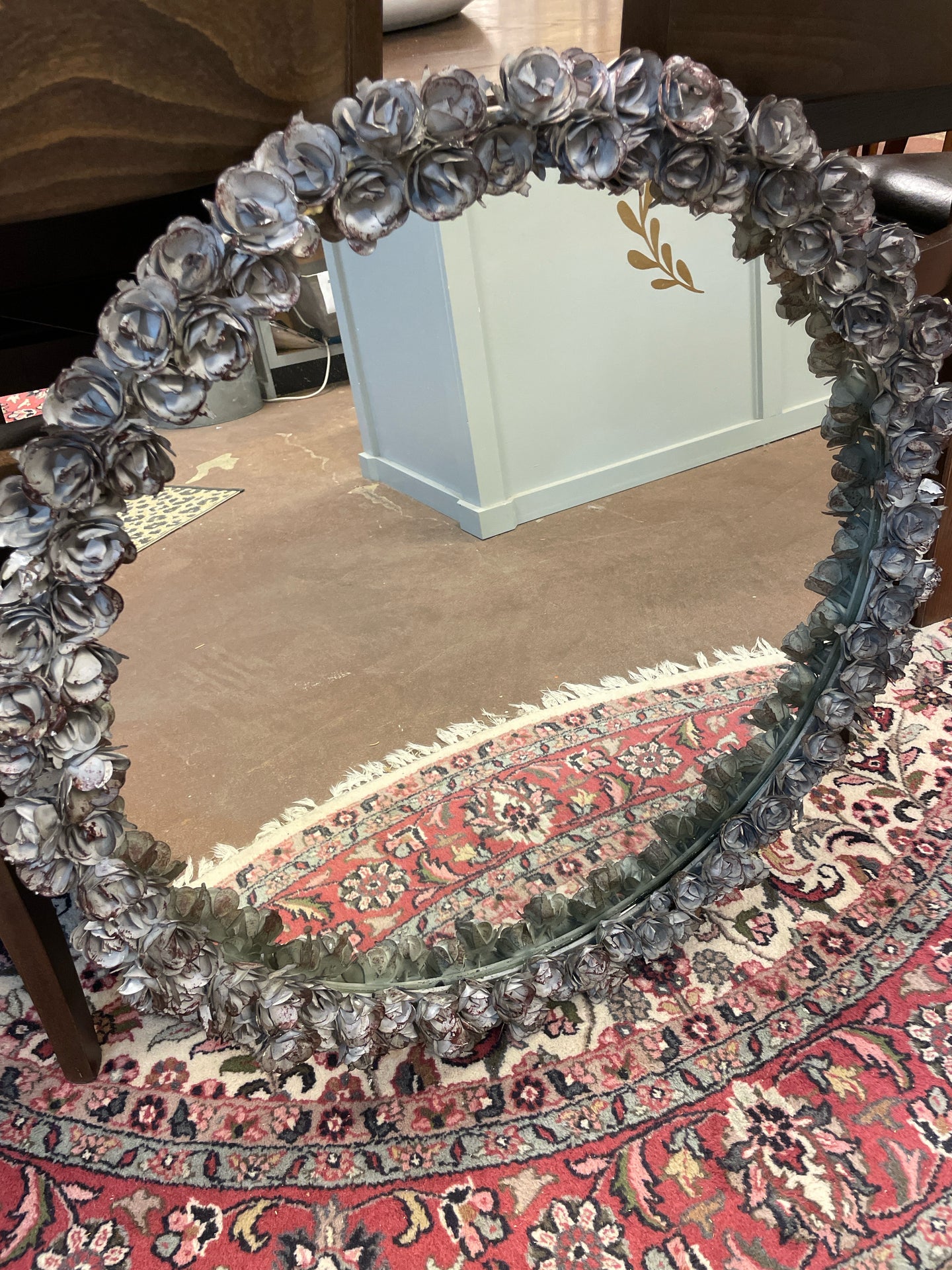 Round Metal Rose Mirror from Pottery Barn