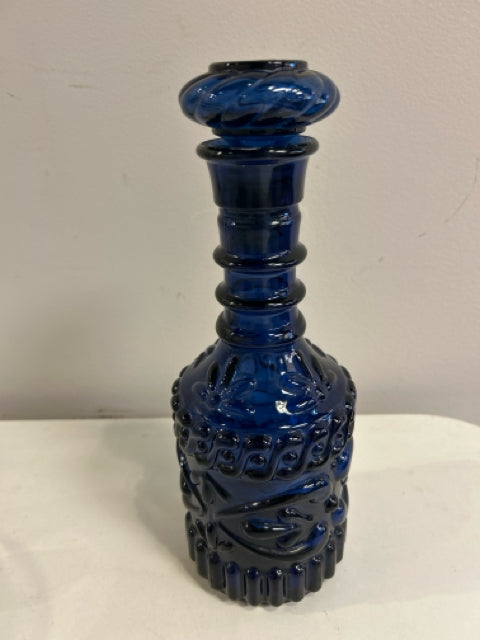 Blue Glass Bottle with  Stopper