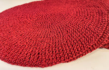 Load image into Gallery viewer, Six Red Raffia Round Placemats
