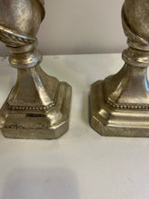 Load image into Gallery viewer, Pair of Silver Resin Candleholders
