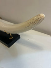 Load image into Gallery viewer, Decorative Faux Elephant Tusk Sculpture on Black Base
