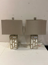 Load image into Gallery viewer, Pair of Mirrored &amp; Brushed Silver Contemporary Lamps from One Kings Lane
