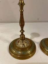 Load image into Gallery viewer, Pair of Colorful Brass Candleholders
