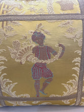 Load image into Gallery viewer, Yellow Damask Decorative Pillow from Passamaneria Toscana
