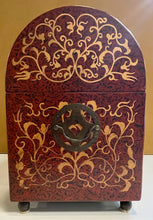 Load image into Gallery viewer, Decorative Latched Box with Red and Gold Accents
