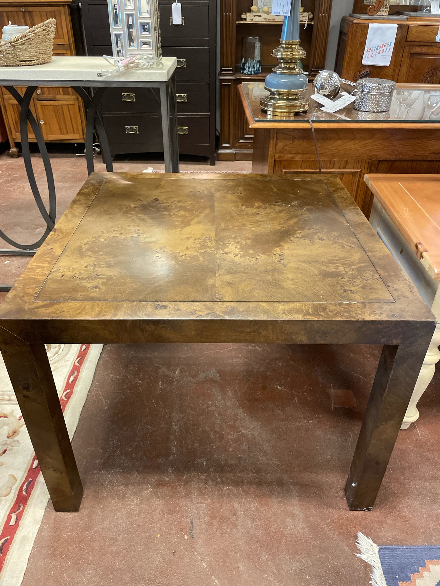 Square Burlwood Occasional Table