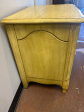 Load image into Gallery viewer, Three Drawer Yellow Wood Nightstand
