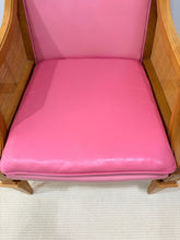 Load image into Gallery viewer, Pair of Vintage MCM Cane and Pink Leather Arm Chairs from Marden Furniture

