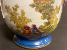 Load image into Gallery viewer, Pair Blue &amp; Gold Cache Pots with Birds
