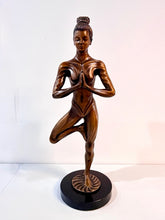 Load image into Gallery viewer, Bronze Yoga Pose Sculpture on Marble Base  by Kimber Beibiger, signed
