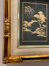 Load image into Gallery viewer, Vintage Asian Landscape Scene in Gold Frame
