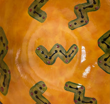 Load image into Gallery viewer, Large Hand Painted Ceramic Bowl with Handles, signed on the bottom Lucia
