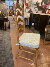 Load image into Gallery viewer, Dining Table &amp; 6 Ladder Back Chairs with  Rush Seats &amp; Cushions (2 arm, 4 side), Three Leaves &amp; Pads
