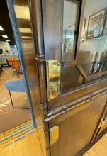 Load image into Gallery viewer, Vintage Two Door Glass Front Lighted Display Cabinet with Brass Hardware from Baker, Knapp &amp; Tubbs
