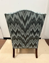 Load image into Gallery viewer, Chevron Pattern Upholstered Wing Chair
