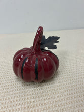 Load image into Gallery viewer, Small Cranberry Ceramic Pumpkin
