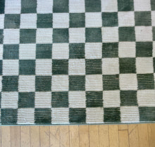 Load image into Gallery viewer, Green &amp; Cream Check Area Rug made in Turkey from Revival Rugs
