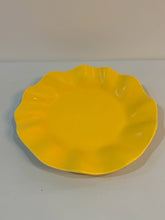 Load image into Gallery viewer, Four Yellow Ruffled Dinner Plates/Platters from Crate &amp; Barrel
