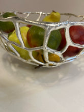 Load image into Gallery viewer, Silver Wire Bowl with Faux Fruit

