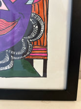 Load image into Gallery viewer, Framed Colorful Stylized Portrait Print I by S.N. Johnson, signed
