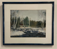 Load image into Gallery viewer, Blue Framed Custom Pastel Charcoal Drawing by Lynn Miller, signed
