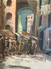 Load image into Gallery viewer, Vertical Vintage Oil of European Village Scene II
