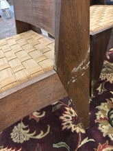 Load image into Gallery viewer, Four Vintage MCM Wood Chairs with Woven Rush Seats
