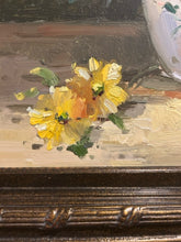 Load image into Gallery viewer, Large Original Oil of Flower Arrangement in Carved Frame by Hans Fischer, signed
